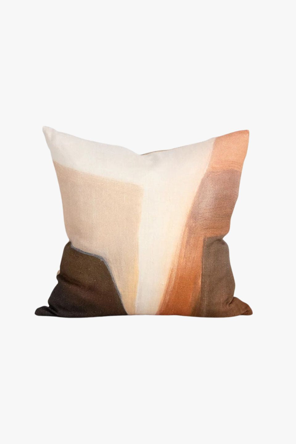 Amelie Cream Terracotta Abstract Feather Throw Pillow Cover 50x50cm - Bohemian Home Decor for Living Room, Bedroom & Outdoor