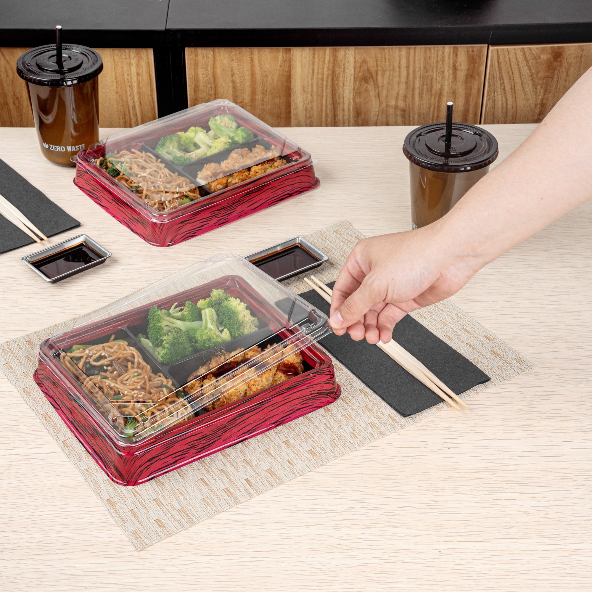 Bento Tek Rectangle Clear Plastic Lid - Fits 16 oz Bento Box, 50 Pack - Perfect for Meal Prep, Lunch Boxes & Food Storage Containers