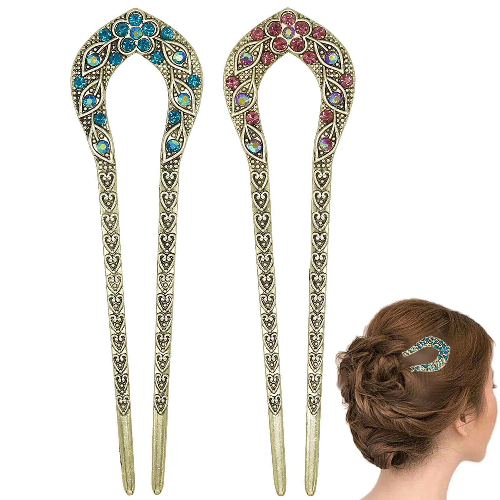 The Timeless Elegance of Vintage Crystal Rhinestone Hair Sticks