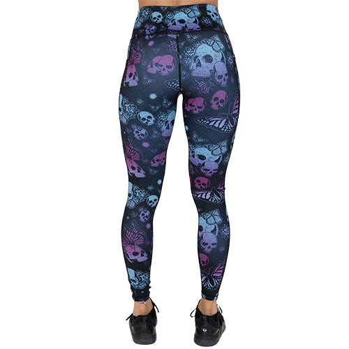 Pretty Deadly Leggings - High Waisted Yoga Pants for Women | Vibrant Printed Workout Leggings | Perfect for Gym, Running & Lounge Wear