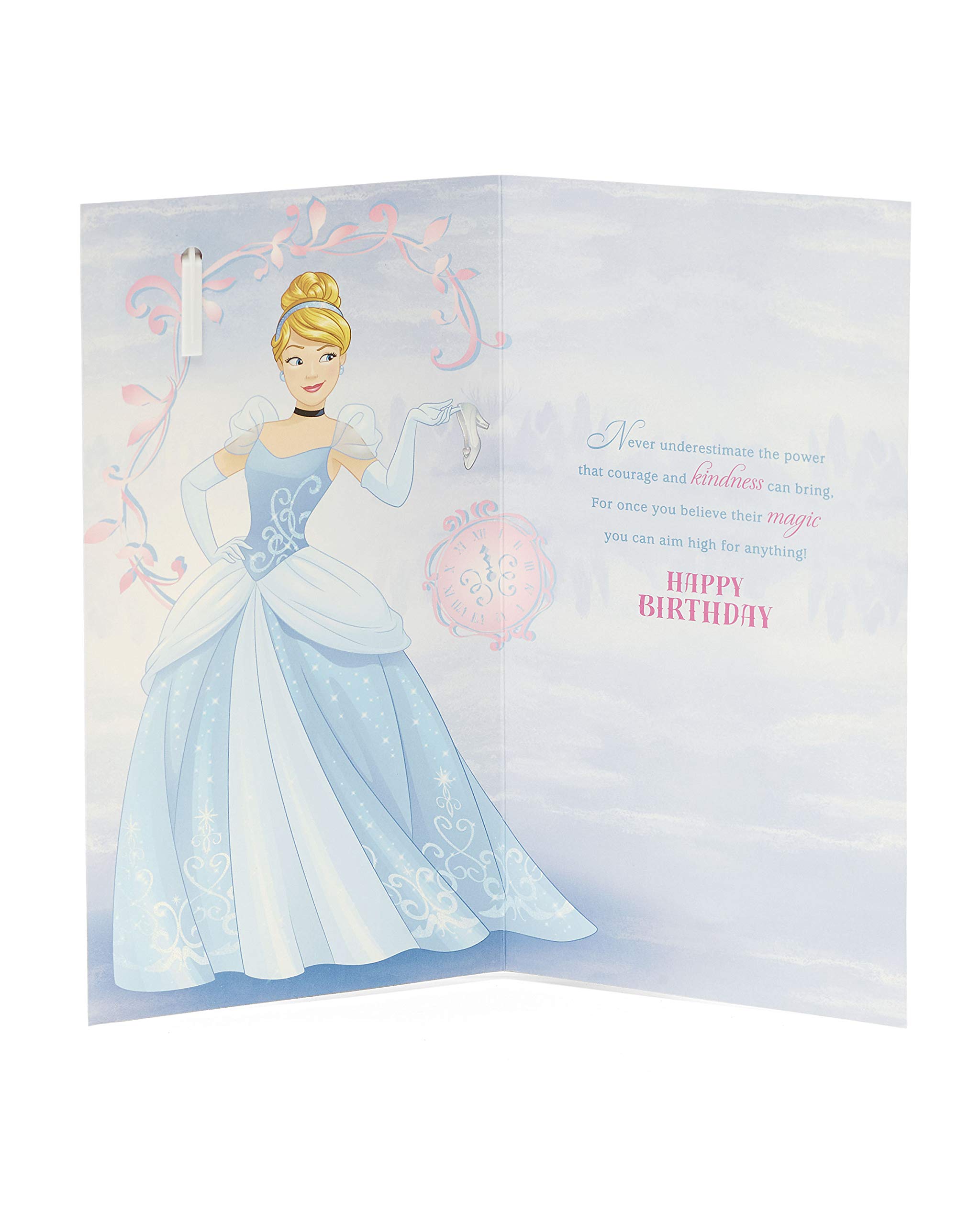 Princess Cinderella 5th Birthday Card with Badge - Disney Themed Greeting Card for 5 Year Old Girls - Perfect Gift for Birthday Parties, Celebrations & Special Moments