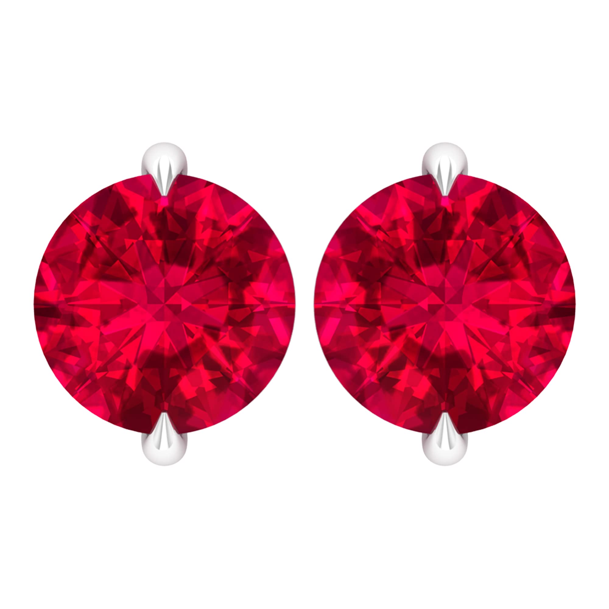 1.25 CT Red Ruby Stud Earrings for Women - 14K Solid Gold Round Cut July Birthstone Jewelry - Perfect for Gifts, Weddings & Special Occasions