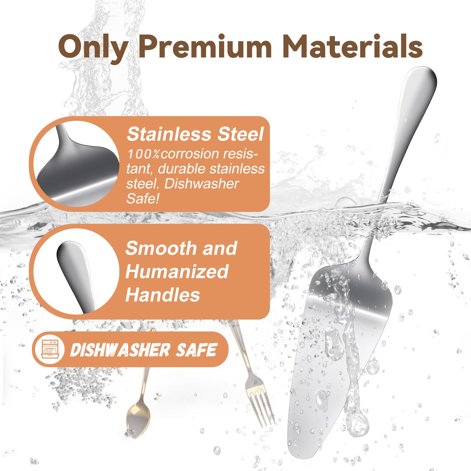 Premium KSENDALO SUS304 Stainless Steel Pie Server Set of 5 - 9.05 Inch Small Silver Cake Spatula for Cutting & Serving Pies, Cakes, Pizzas & Desserts - Ideal for Weddings, Birthday Parties, Buffets & Catering Events