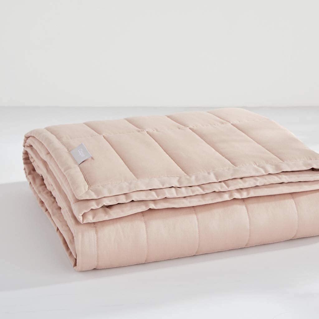 Casper Sleep Weighted Blanket 15 lbs for Adults - Premium Gravity Blanket in Dusty Rose for Anxiety Relief & Better Sleep | Perfect for Stress Relief, Insomnia, and Cozy Nights at Home
