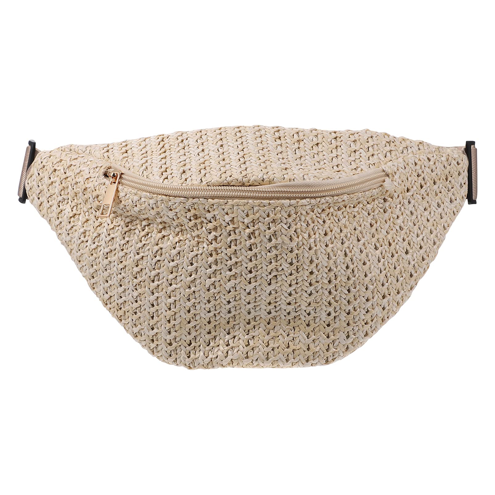 Amosfun Kids Fanny Pack for Boys & Girls - Adjustable Waist Bag for Hiking, Festivals, Travel - Crossbody Chest Pouch - Summer Straw Woven Design - Perfect for Outdoor Activities, Sports & Daily Use