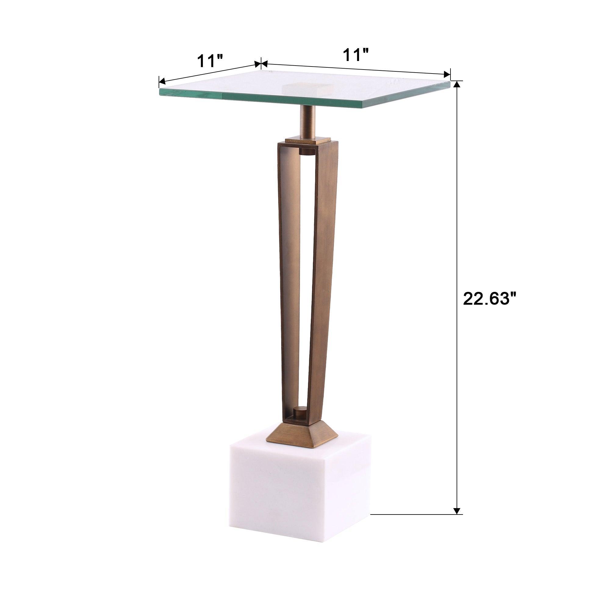 Modern Martini Table with White Marble Top - Elegant Cocktail Table for Living Room, Bar & Lounge Decor - Perfect for Entertaining & Home Styling