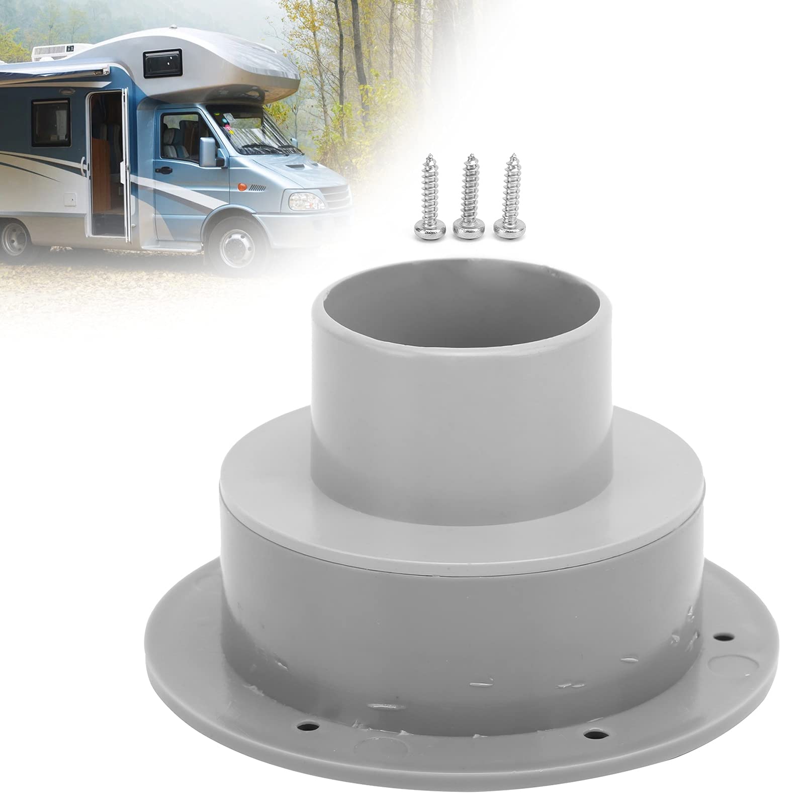 Universal ABS Car Air Conditioning Vent Deflector - 100mm/76mm/47mm Round Dashboard AC Outlet for RV, Boat, Bus - Gray Color - Perfect for Vehicle Cooling & Airflow Control