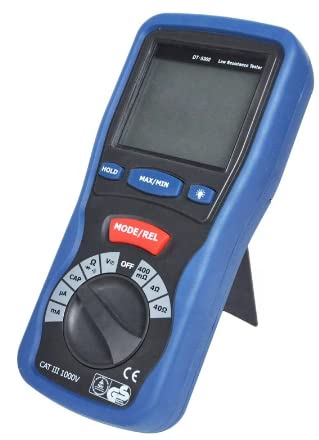 DT-5302 Digital Ground Resistance Tester - Low Resistance Meter, Insulation Tester for Electrical Safety Testing - Perfect for Industrial Maintenance, Home Wiring & DIY Projects