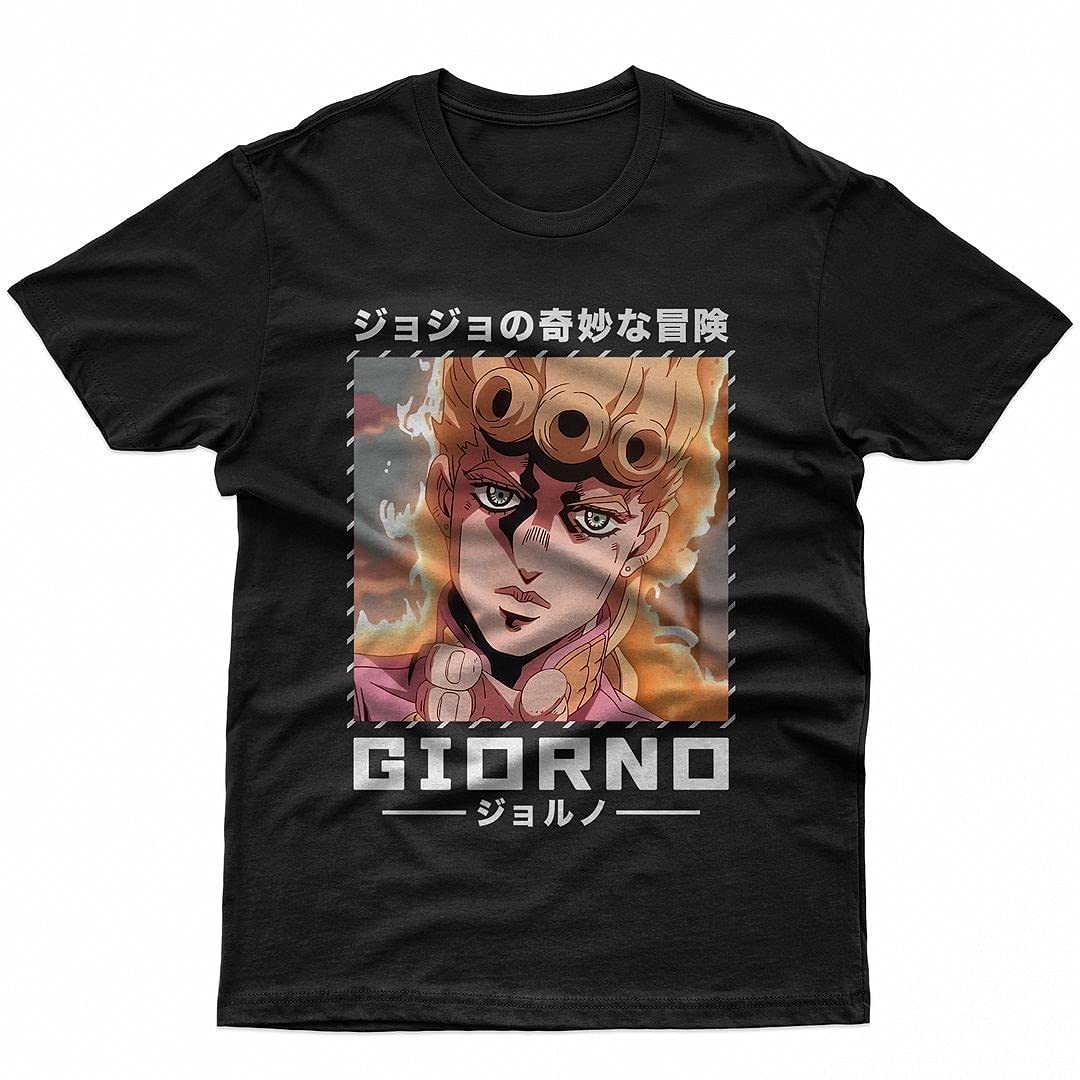 Giorno Giovanna Anime T-Shirt - Official JoJo's Bizarre Adventure Manga Shirt for Men, Women & Kids | Casual Wear, Cosplay & Anime Fan Gift