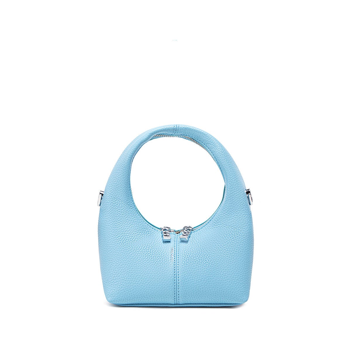 Vegan Leather Crossbody Bag for Women - Light Blue Pebbled Circle Purse | Perfect for Casual Outings, Travel & Everyday Use
