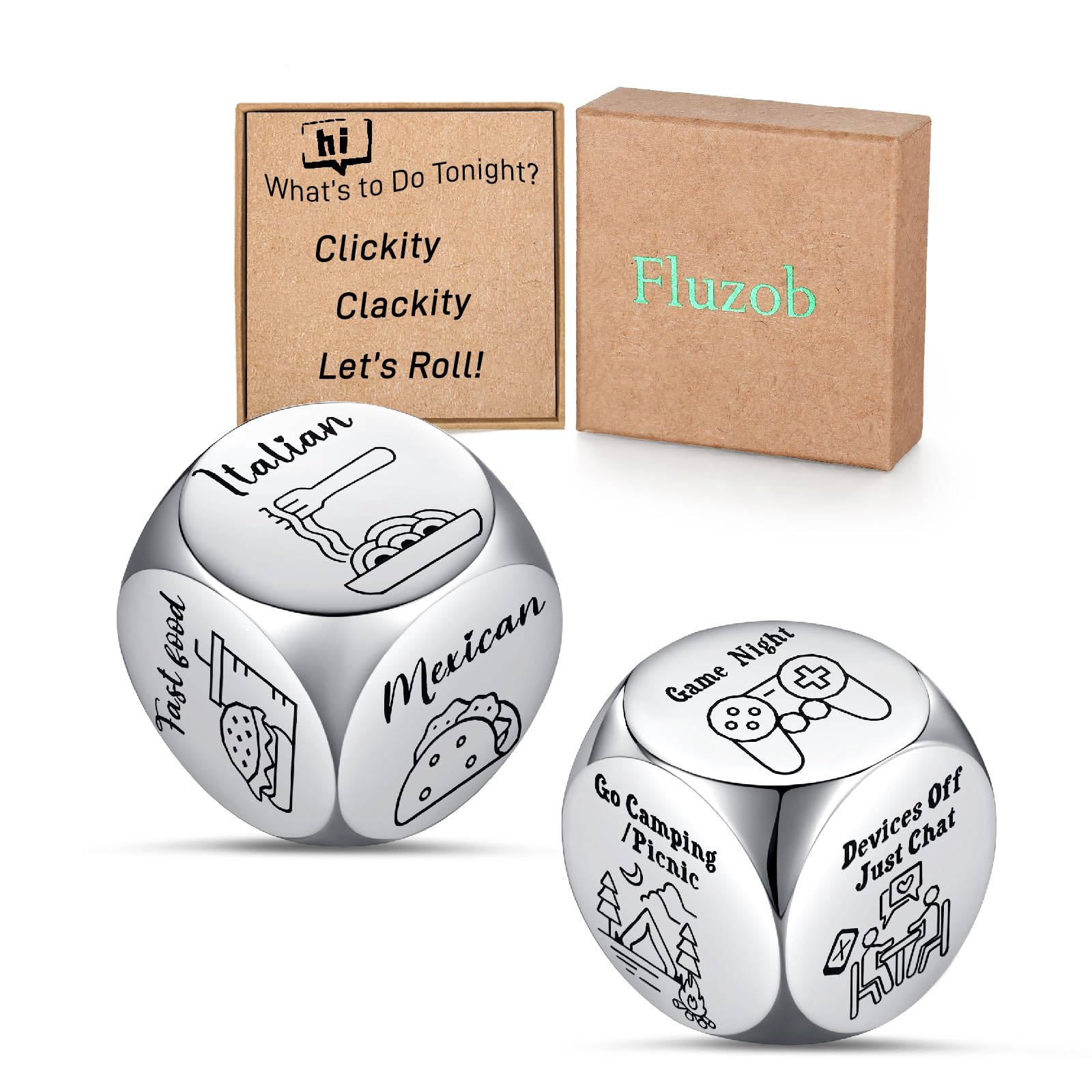 Funny Food Decision Dice Game - Stocking Stuffers for Men & Women, White Elephant Gifts for Adults, Couples Games for Date Night, Anniversary & Birthday Gifts for Him/Her - Perfect for Family Game Nights & Party Icebreakers