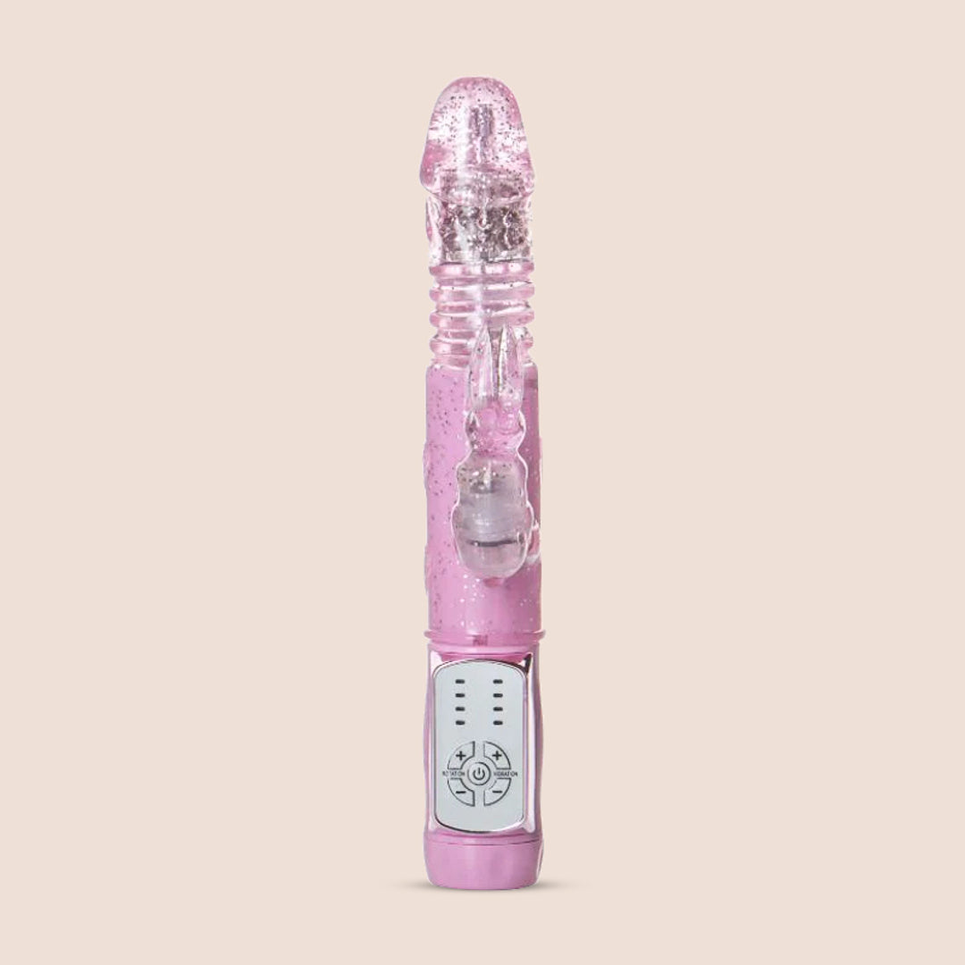 Jack Rabbit® Petite Thrusting Rabbit Vibrator - Multi-Speed Thrusting, Rotating & Vibrating Rabbit Dildo for Women - Perfect for Solo Play & Couples Foreplay