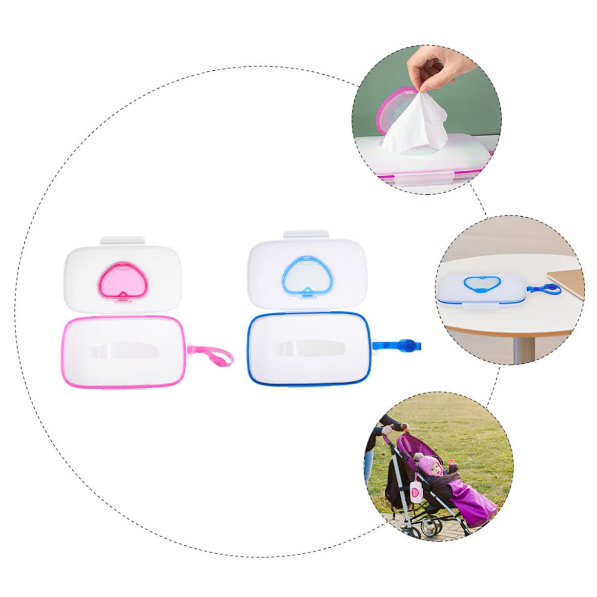 12-Pack Totority Love Wet Wipe Dispenser Pouches - Durable PP Plastic Tissue Box for Baby Wipes, Makeup Remover & Cleaning - Perfect for Home, Car, Travel & Office Use