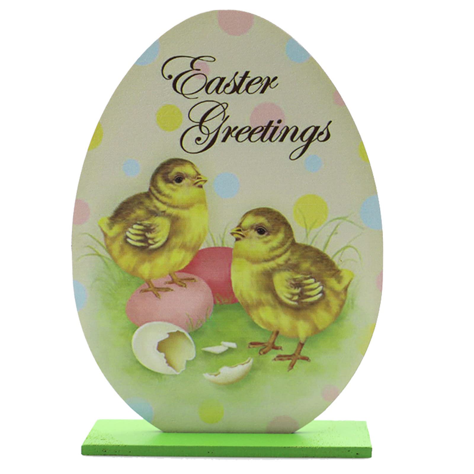 Easter Bunny Plaque & Chick Ornament - Boho Office & Home Decor for Easter Table, Wall, Shelf - Spring Room Decoration (Size B)