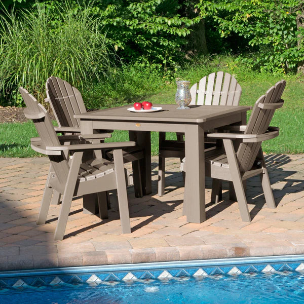 Hamilton Adirondack 5-Piece Square Outdoor Dining Set - Patio Furniture for Backyard, Garden, Deck & Poolside Dining