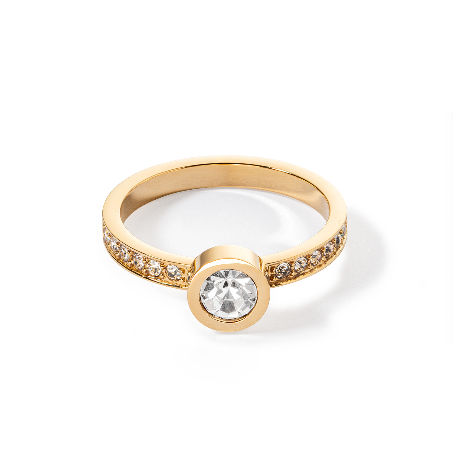 Sparkling Dots Gold Crystal Ring - Elegant Jewelry for Women, Perfect for Weddings, Parties & Special Occasions