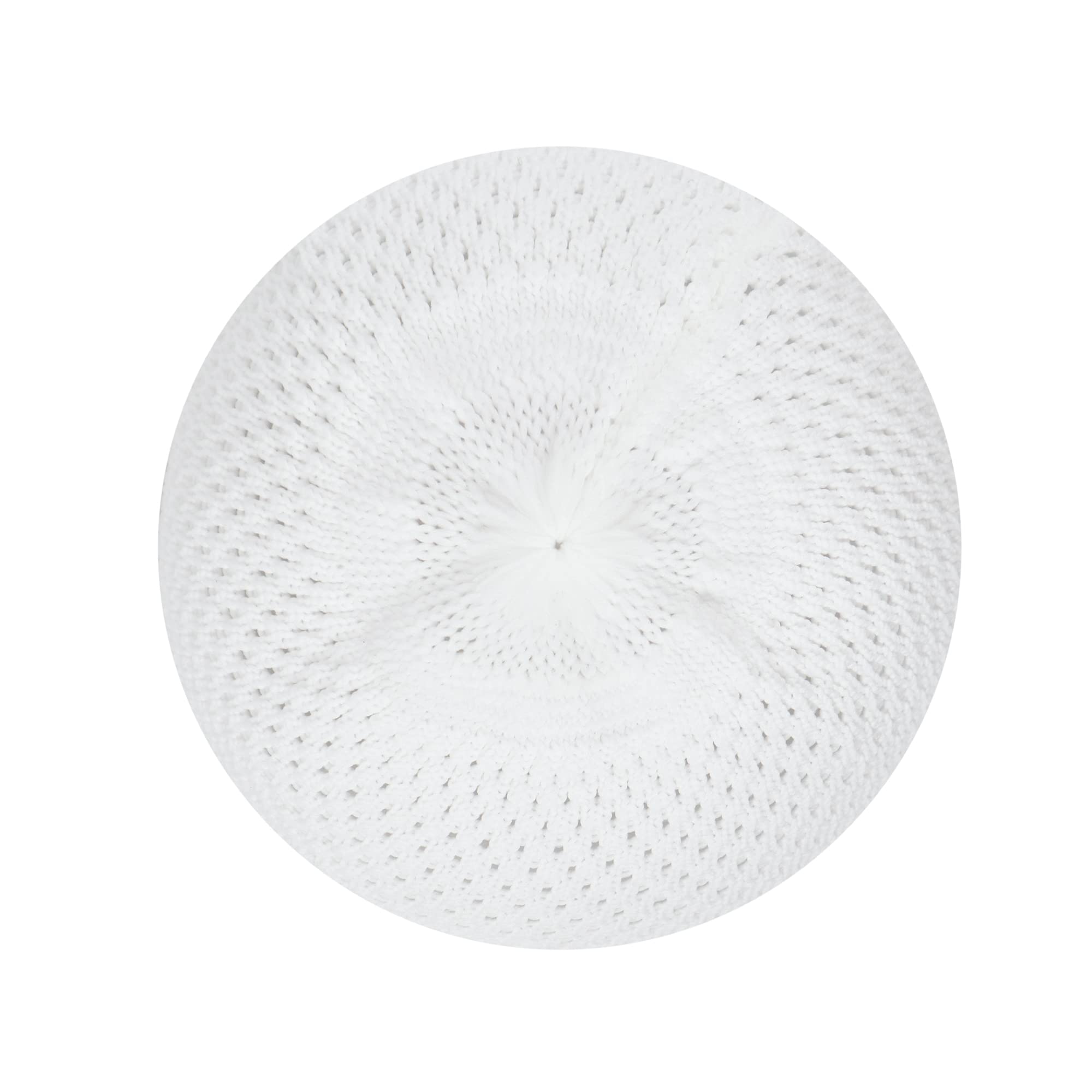 White Open-Weave Nylon Stretchy Kufi Hat - Breathable Skull Cap Beanie for Men & Women - Perfect for Prayer, Sports & Outdoor Activities
