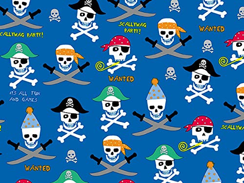 Premium Pirate Party Embossed Wrapping Paper Roll - 26
