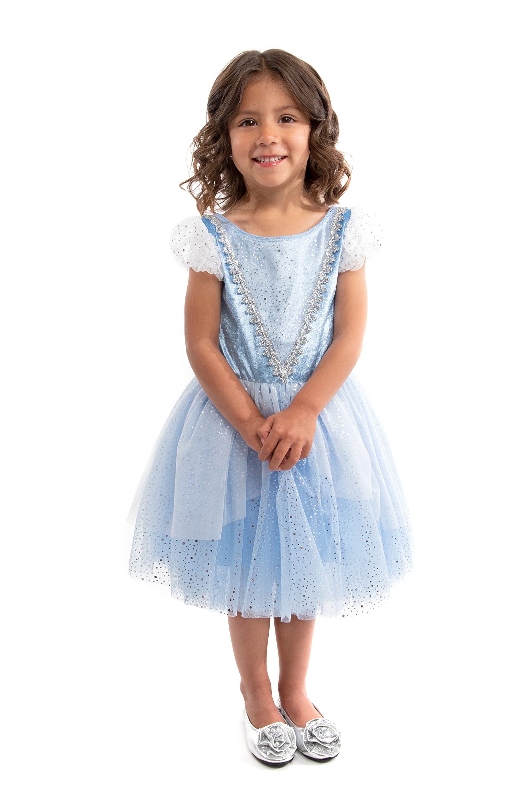Little Adventures Cinderella Princess Dress for Girls - Machine Washable Kids Pretend Play Costume, Halloween & Birthday Party Outfit - Perfect for Dress-Up, Role Play, and Special Occasions