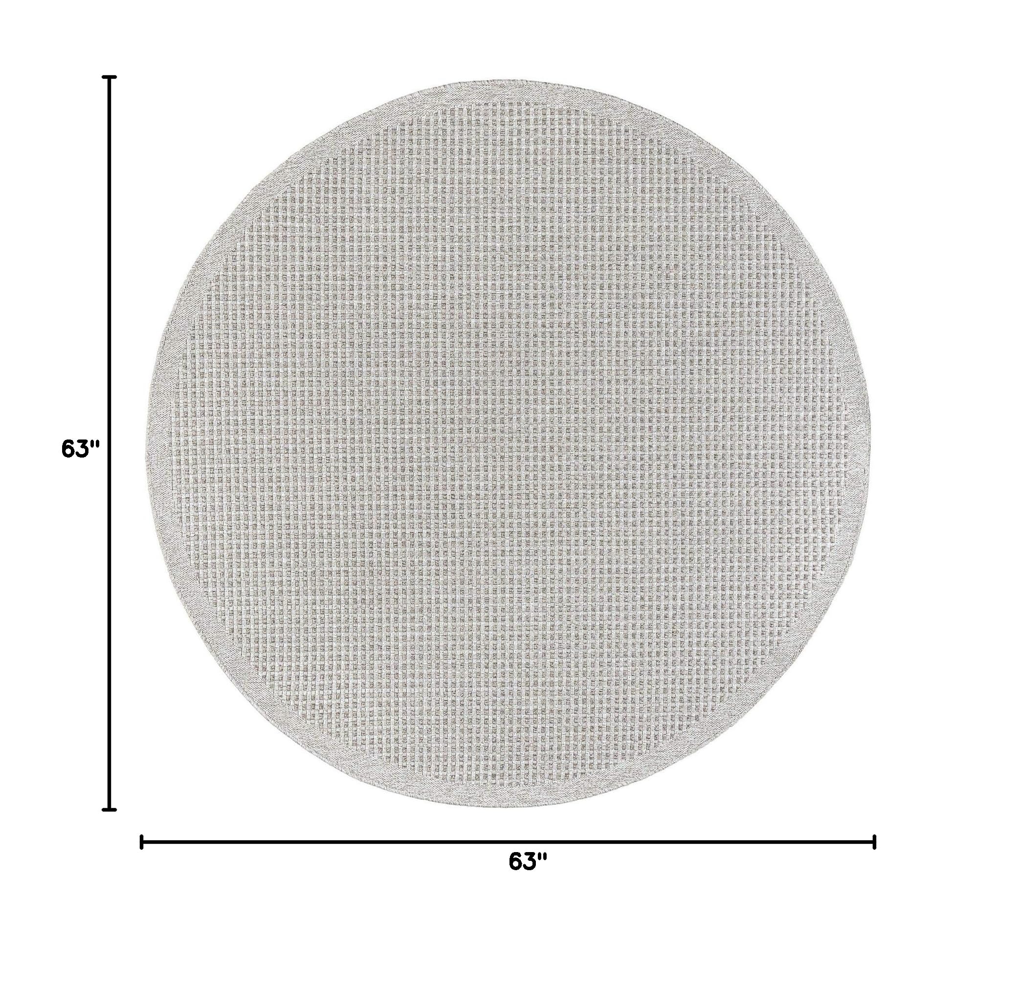 Dickens Taupe 6-Foot Round Outdoor Area Rug - Modern Basketweave Design for Living Room, Bedroom, or Dining Room | Perfect for Patio, Deck, and Indoor Decor