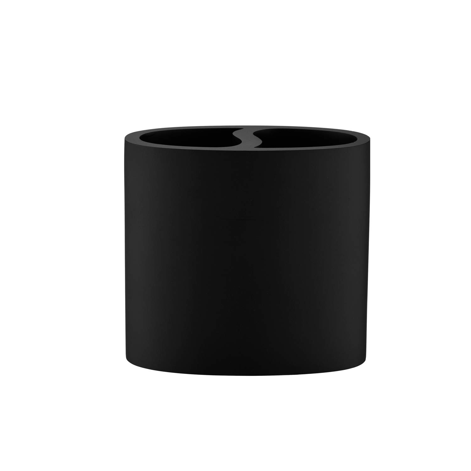 Matte Black Resin Toothbrush & Pen Holder - Multifunctional Bathroom and Desk Organizer for Countertops, Office, and Home Decor