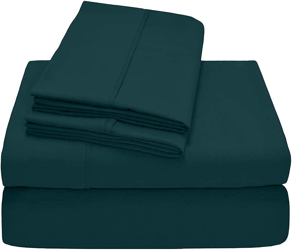 1000 Thread Count 100% Egyptian Cotton Full 4-Piece Sheet Set - Teal, 18-Inch Deep Pocket, Long Staple Cotton Bedding for Luxury Hotel Feel | Perfect for Master Bedrooms, Guest Rooms & Airbnb Listings