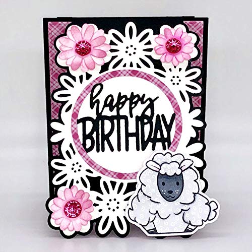 Floral Happy Birthday DIY Craft Die Set for A2 Cards | Handmade Greeting Card Making Supplies | Perfect for Scrapbooking, Invitations & Paper Crafts