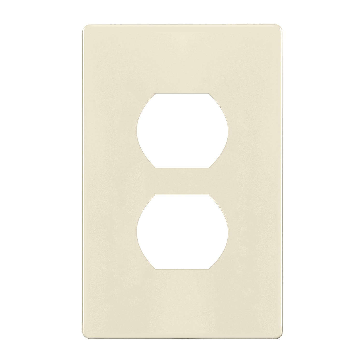 1 Gang Screwless Duplex Outlet Cover Plate in Light Almond - Decorative Wall Plate for Home & Office Electrical Outlets - Perfect for Living Room, Bedroom, Kitchen & Commercial Spaces
