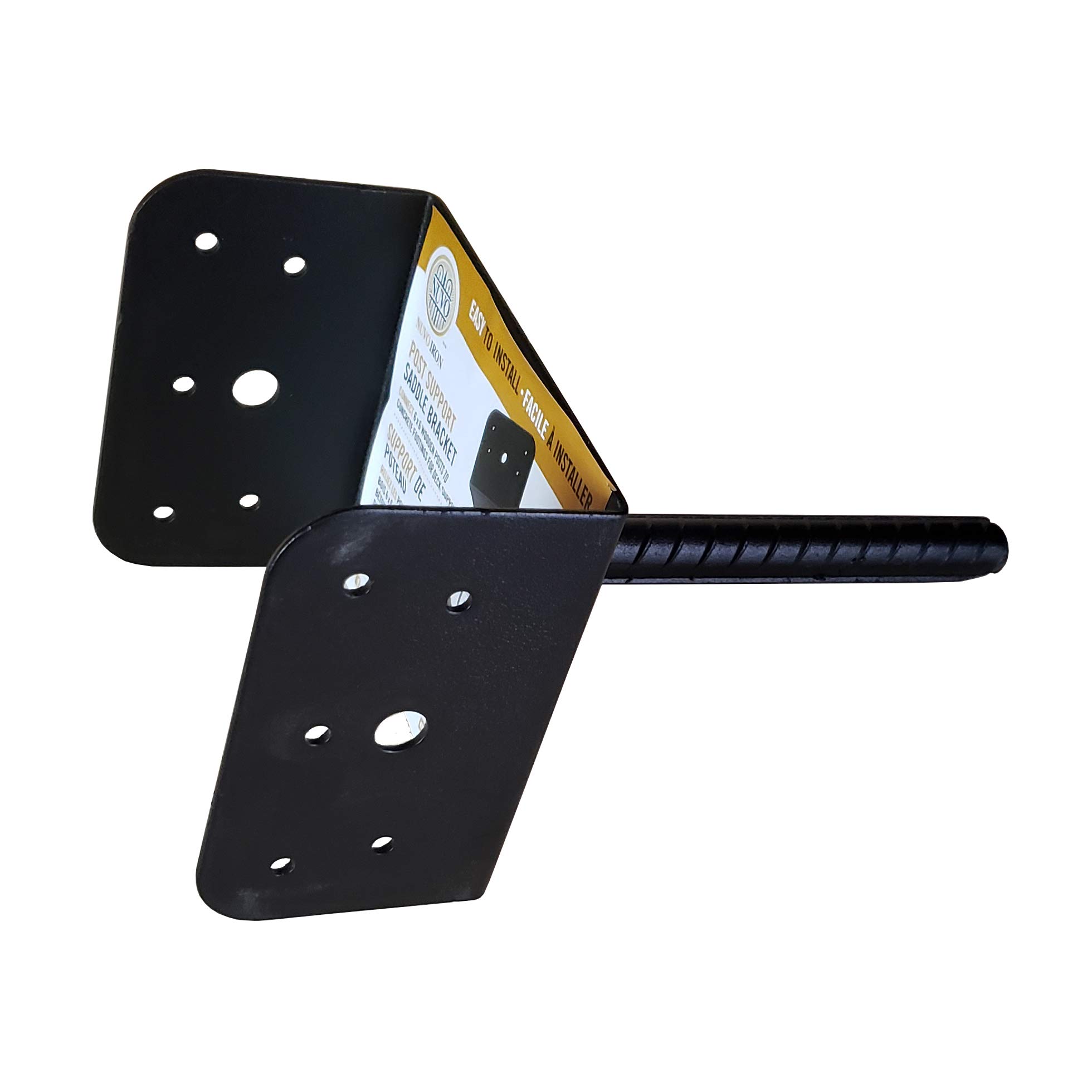 Nuvo Iron DSB6 6 Inch Decorative Black Saddle Bracket - Heavy Duty Shelf Support for Rustic Home Decor, Kitchen Shelving, and Industrial Style Furniture