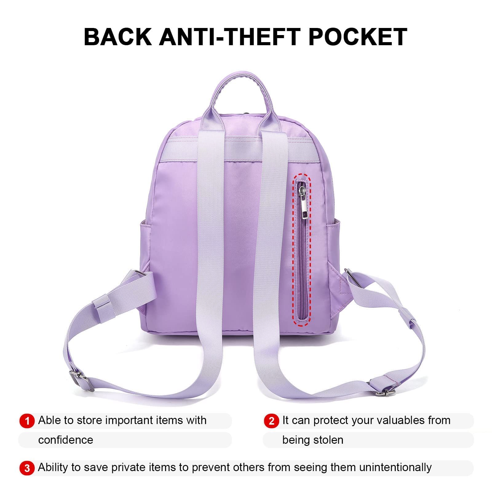 LOVEVOOK Lightweight Waterproof Mini Backpack for Women - Small Travel Backpack, Crossbody Purse for Daily Use, Work, School & Outdoor Activities
