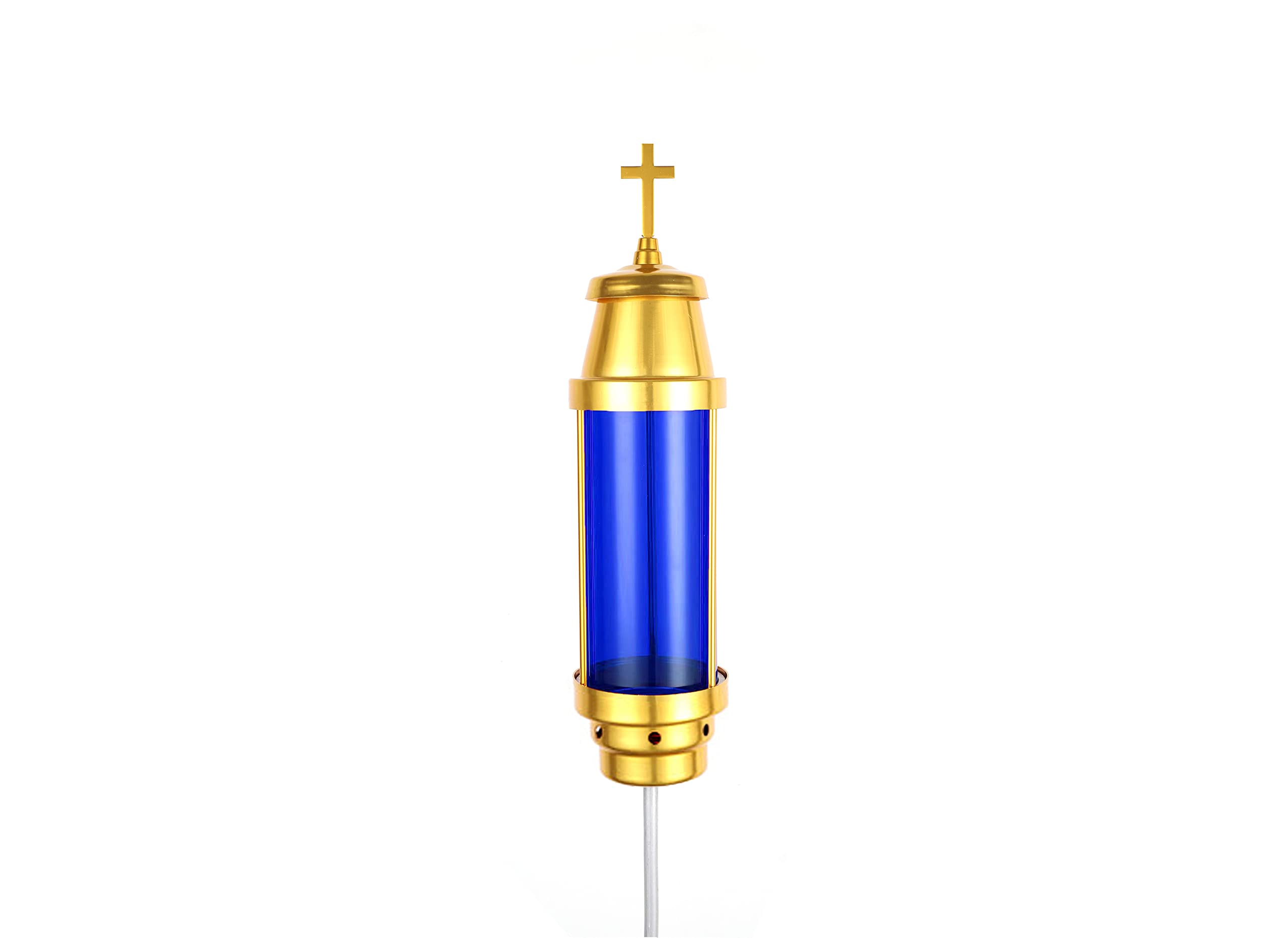 Blue LED Cemetery Light Candle Holder - Grave Decorations & Memorial Lights for Headstones - Durable Outdoor Grave Markers for Humans - Perfect for Memorial Day, All Souls Day & Nighttime Visits