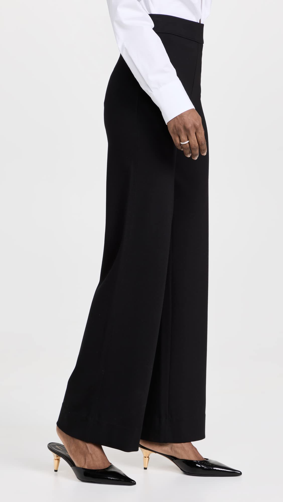 rag & bone Women's Irina Ponte Wide Leg Pants - High Waisted Stretch Cotton Trousers for Work, Office & Casual Wear | Comfortable & Stylish Women's Fashion Pants