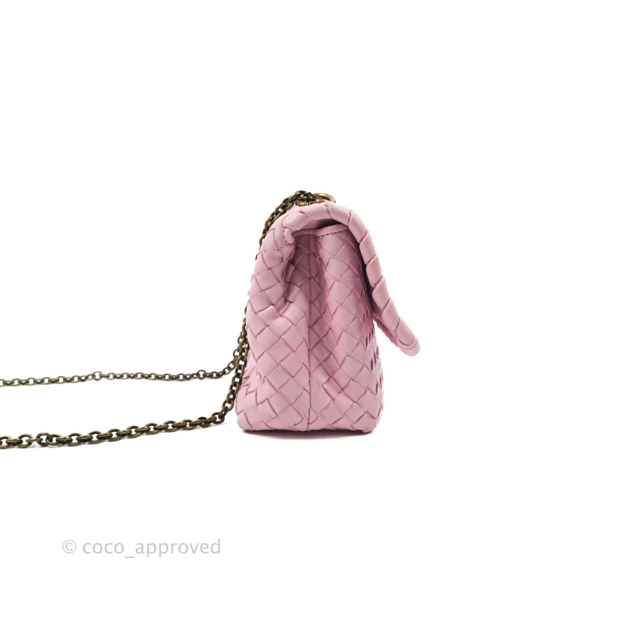 Bottega Veneta Baby Nappa Intrecciato Olimpia Shoulder Bag in Pink | Luxury Crossbody Purse for Women | Perfect for Date Night & Special Occasions
