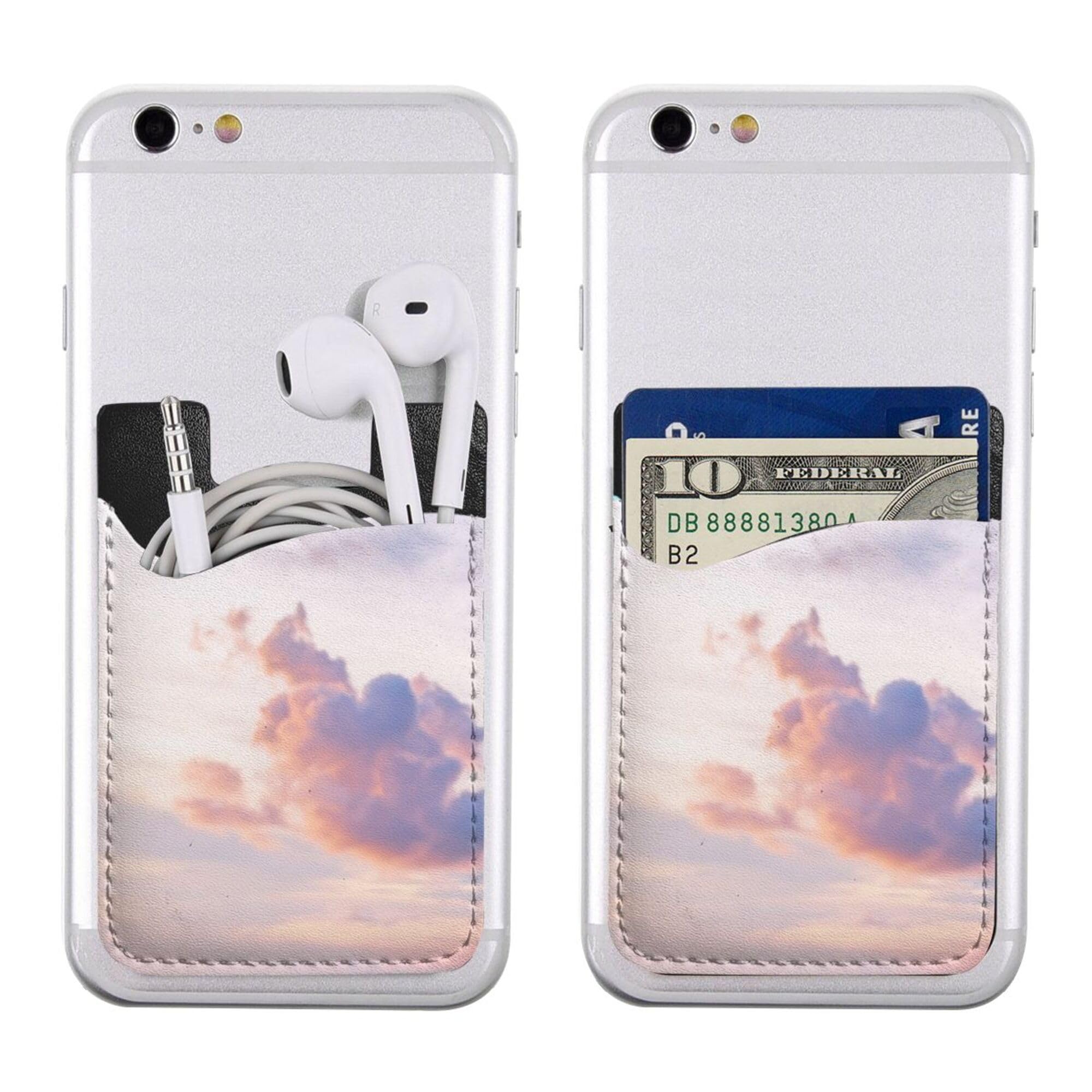 Custom Personalized Stick-On Phone Card Holder - Credit Card & ID Wallet for Back of Phone - Add Your Photo/Logo/Text (Black) - Perfect for Hands-Free Shopping, Travel & Everyday Convenience