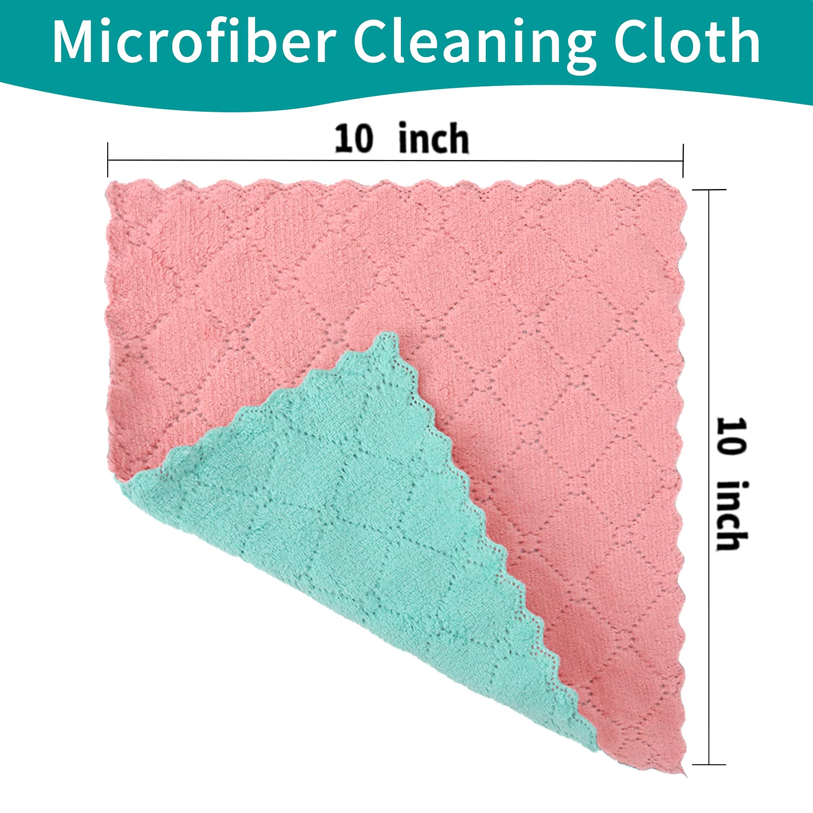 Loophee Microfiber Cleaning Cloths - 6 Pack Super Soft Absorbent Dish Towels (10
