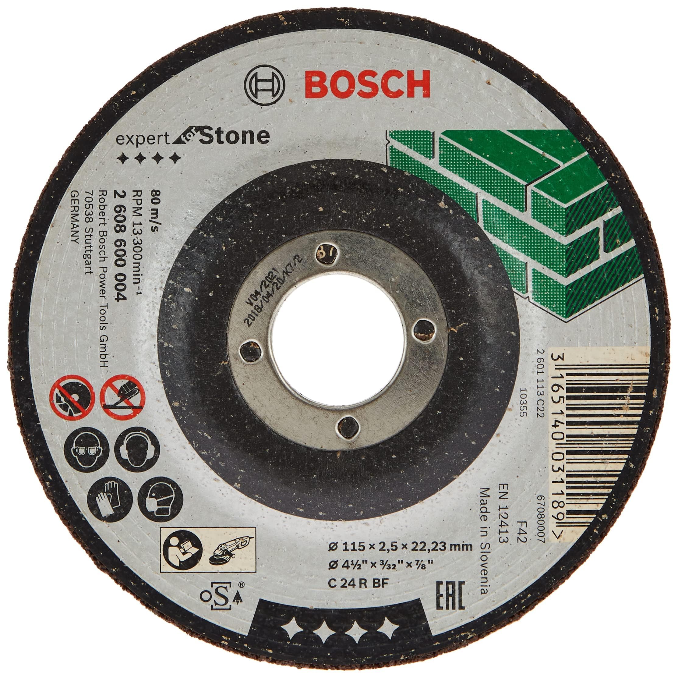 Bosch 2608600004 Diamond Stone Cutting Disc with Depressed Center - Premium Masonry & Concrete Cutting Wheel for Angle Grinders - Perfect for Tile, Brick, and Granite Cutting Projects