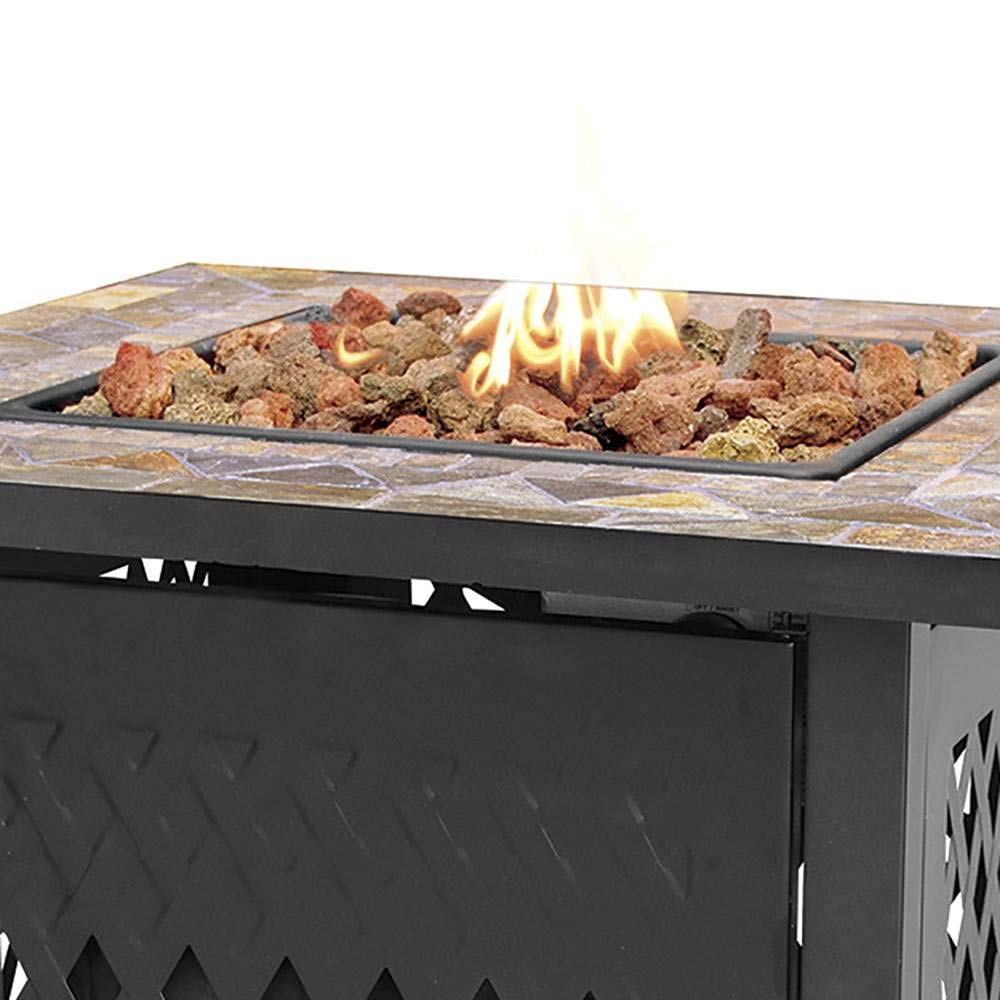 Endless Summer GAD1429SP Large Multi-Color Gas Outdoor Fireplace with Slate Mantel - Perfect for Patio, Backyard, and Garden Gatherings