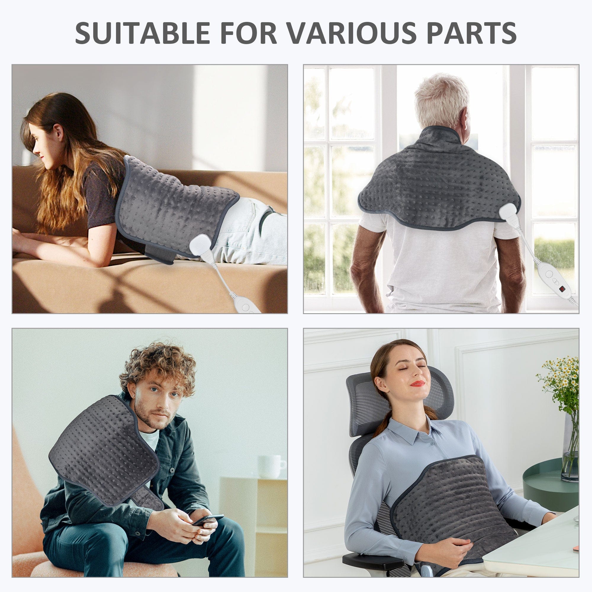 Snailax XL Large Heating Pad for Back Pain Relief - 16