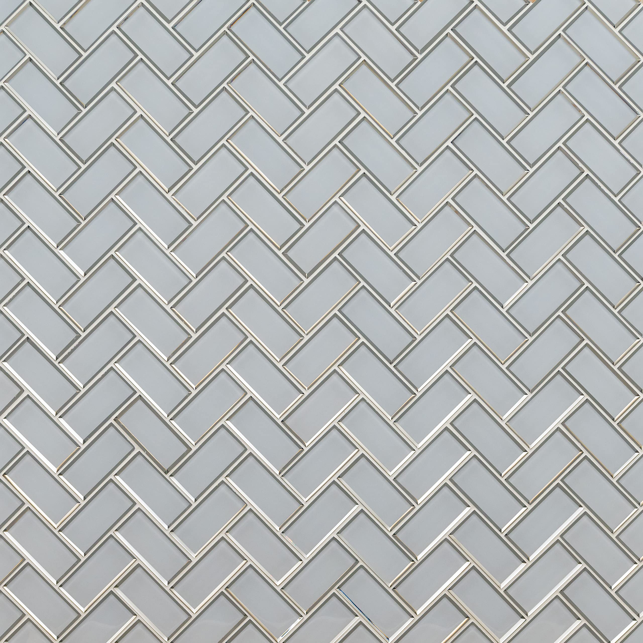 MSI Ice Bevel Herringbone Glass Mosaic Tile 13.86