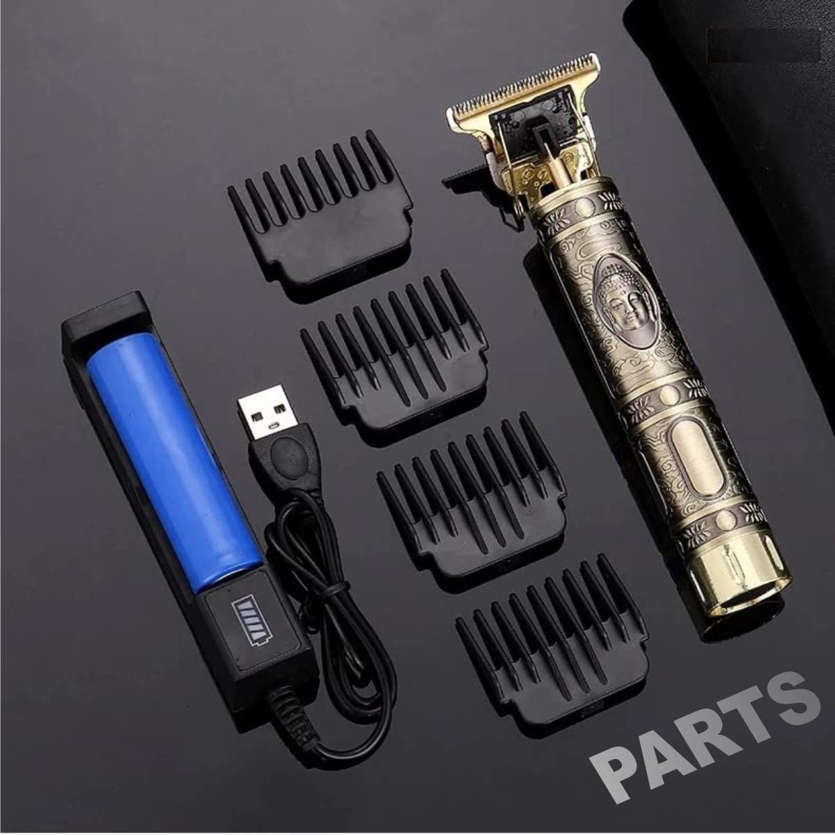 EVERSTRONG Professional Corded Electric Hair Trimmer for Men - Adjustable Blade Clipper & Shaver with Golden Finish - Perfect for Home Haircuts, Beard Trimming, and Buddha Style Grooming