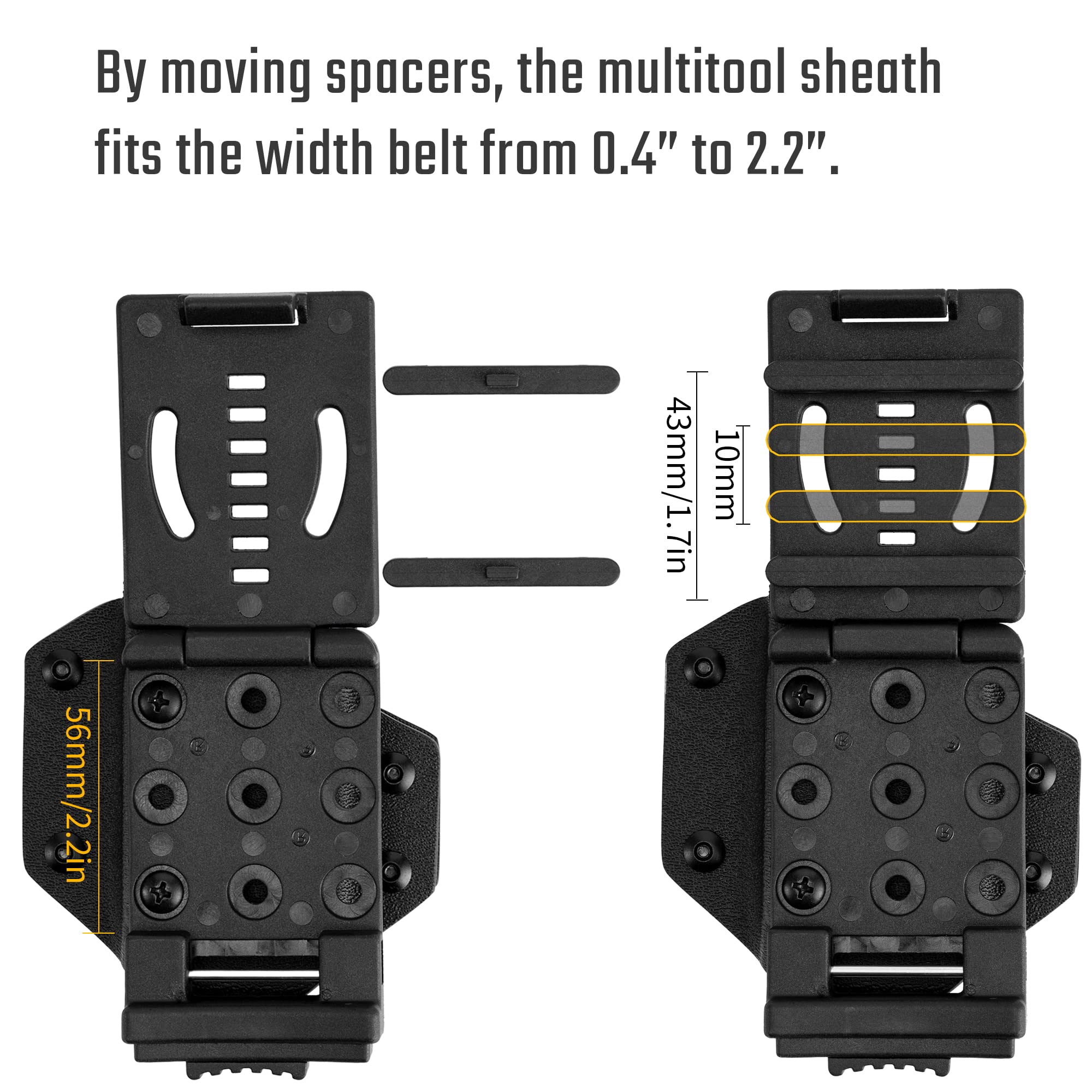TACTICAL GEEK TX1 Multi-Tool Sheath - Adjustable EDC Multi Tool Holder Holster with Belt Clip (Black) - Perfect for Camping, Hiking, Outdoor Adventures & Everyday Carry - Multi-Tool Not Included