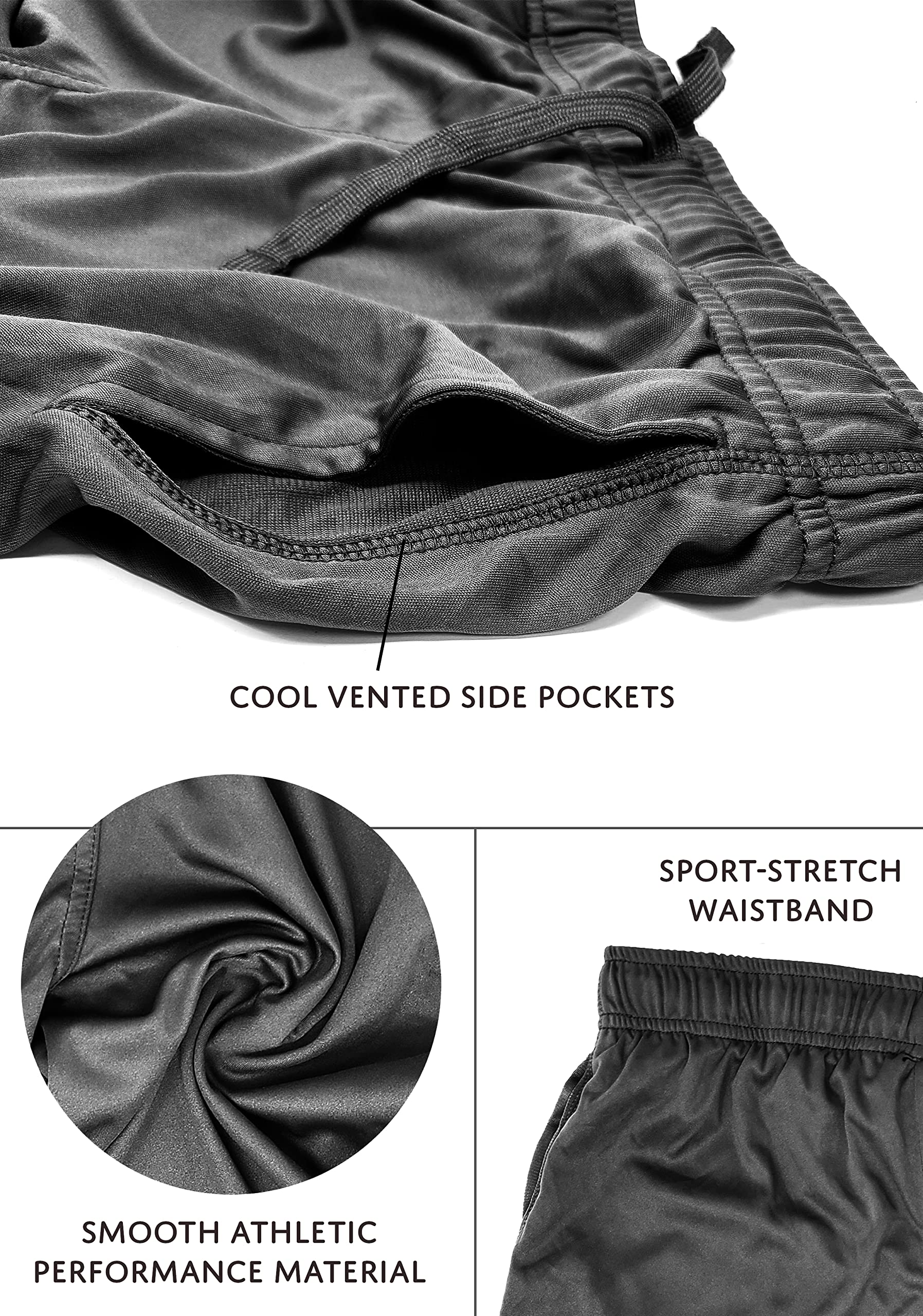 Andrew Scott Boys' Active Performance & Mesh Basketball Shorts - Multi-Pack for Sports, Gym, and Casual Wear
