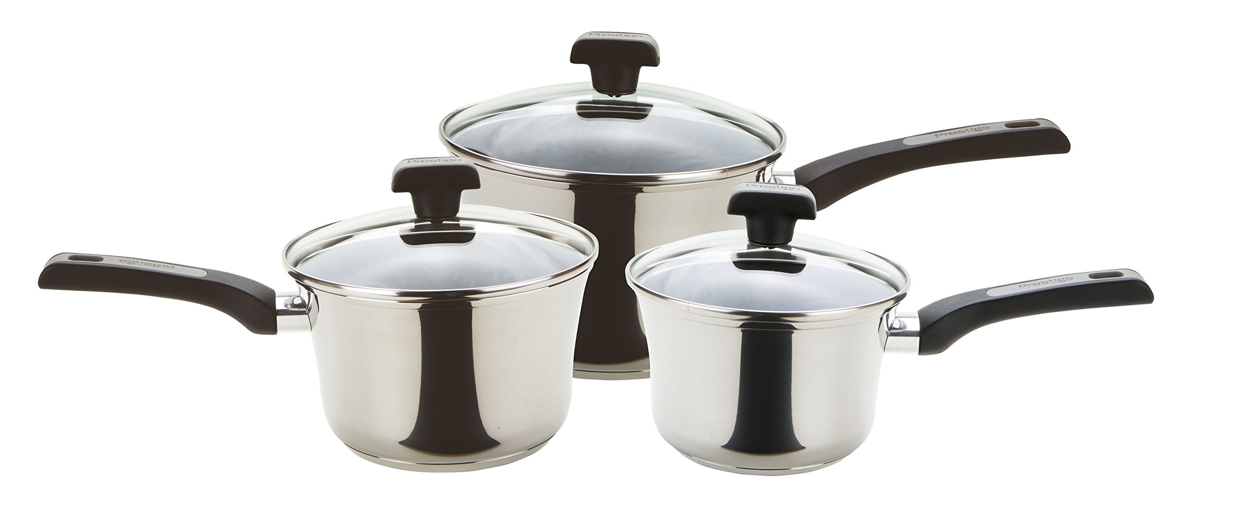 Premium 3-Piece Silver Durasteel Induction Stainless Steel Cookware Set - Pots & Pans for Induction Stovetops - Perfect for Boiling, Simmering & Cooking Soups, Pasta & Sauces