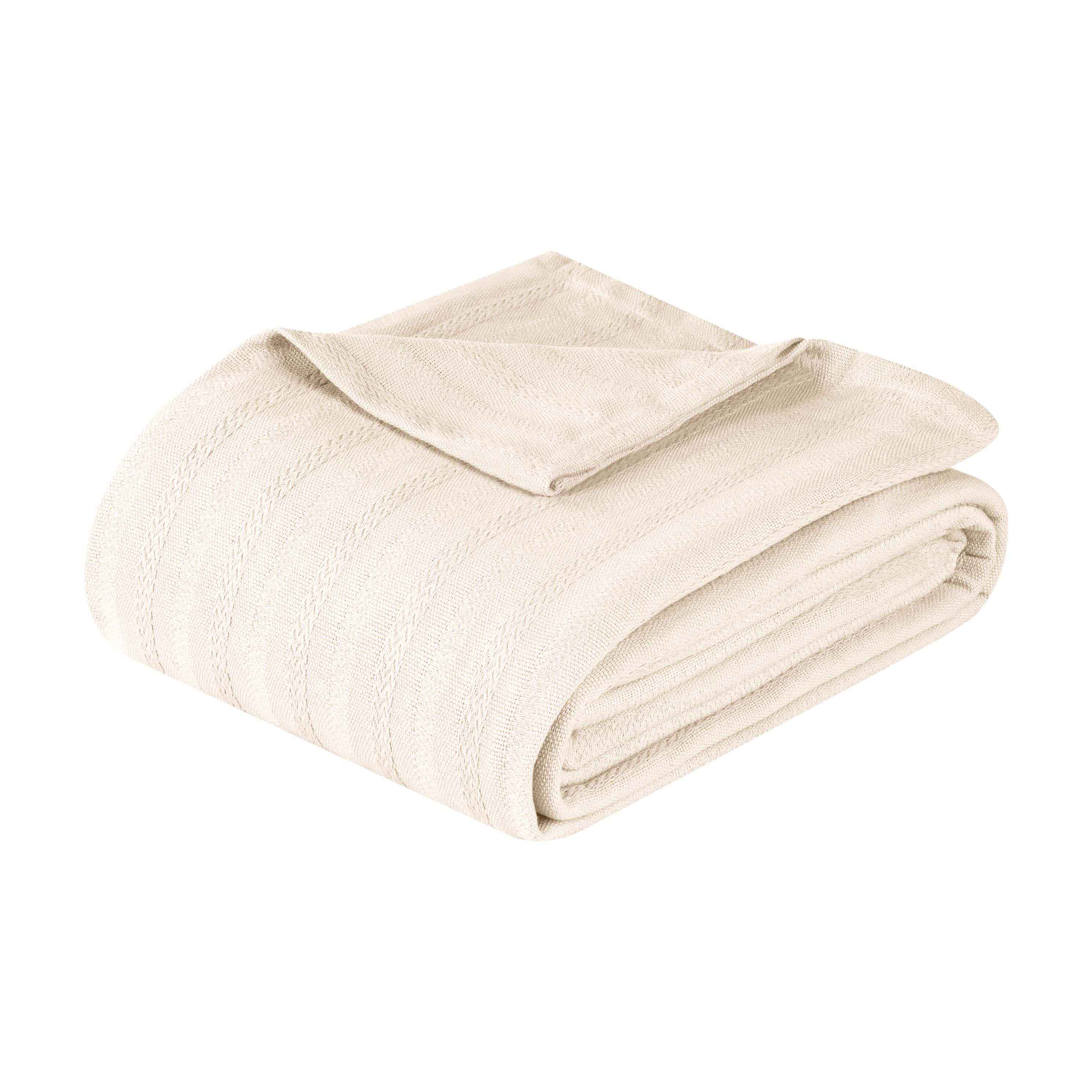 Soft Clara Cotton Textured Striped Lightweight Woven Blanket - Perfect for Sofa, Bed & Outdoor Picnics