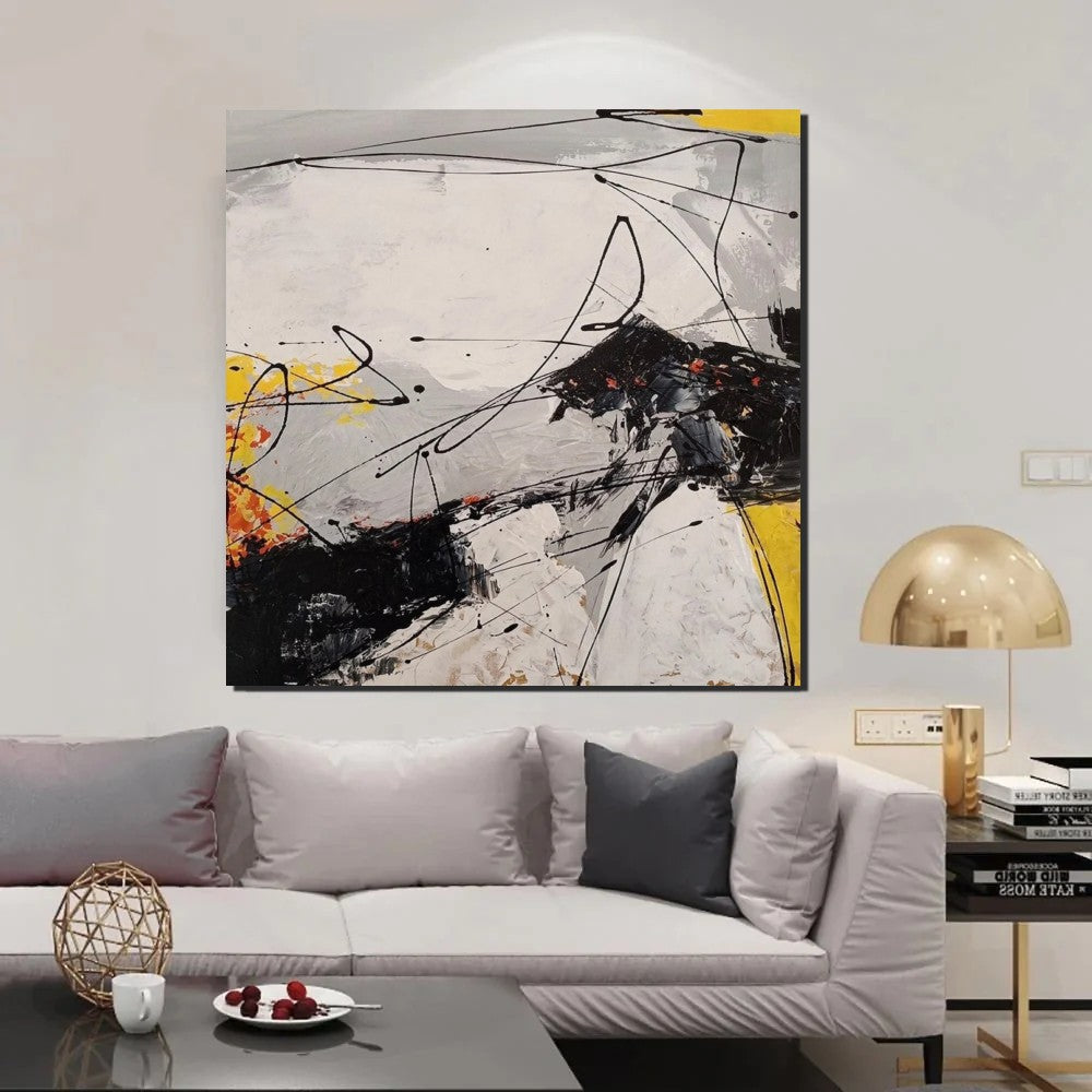 Extra Large Abstract Canvas Paintings - Hand Painted Modern Wall Art for Bedroom Decor | Living Room & Office Wall Decor Ideas