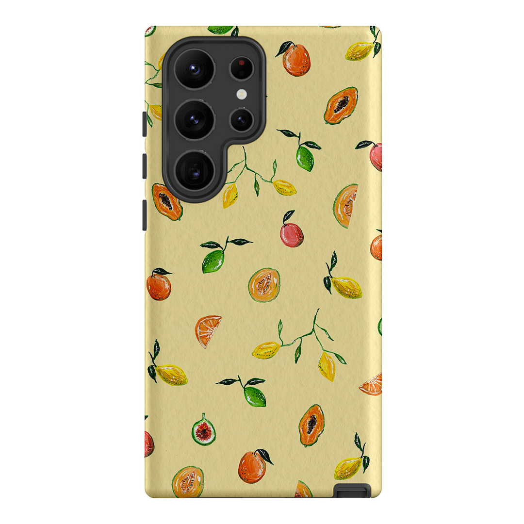 Golden Fruit iPhone Case - Trendy & Protective Phone Cover for iPhone 12/13/14 Pro Max - Perfect for Summer, Beach & Vacation Style