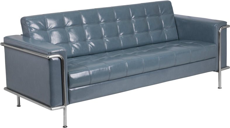 FLASH HERCULES Lesley Series Modern Black LeatherSoft Sofa with Sturdy Encasing Frame - Perfect for Living Room, Lounge & Home Theater Seating