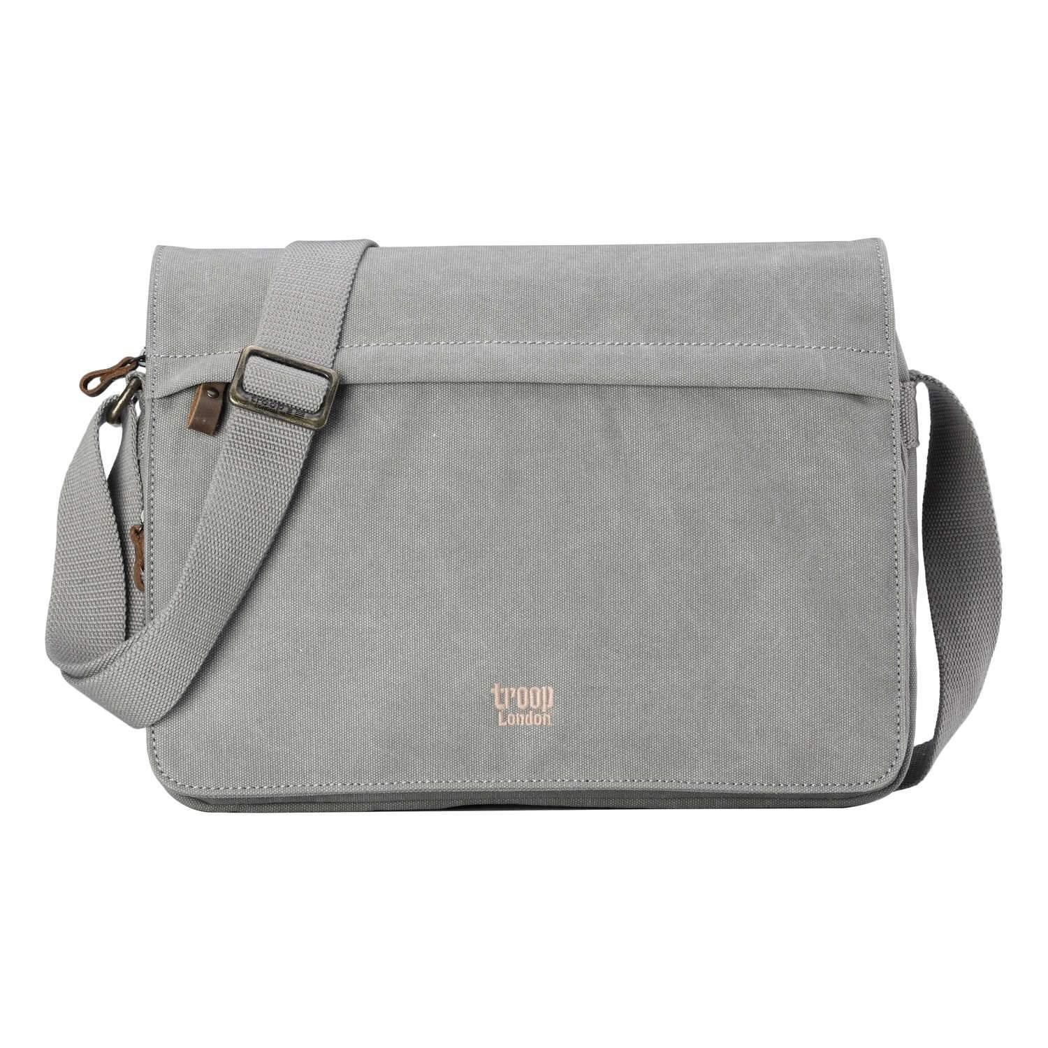 TRP0241 Troop London Classic Canvas Messenger Bag - Stylish & Durable Crossbody Bag for Men & Women - Perfect for Work, Travel & Everyday Use