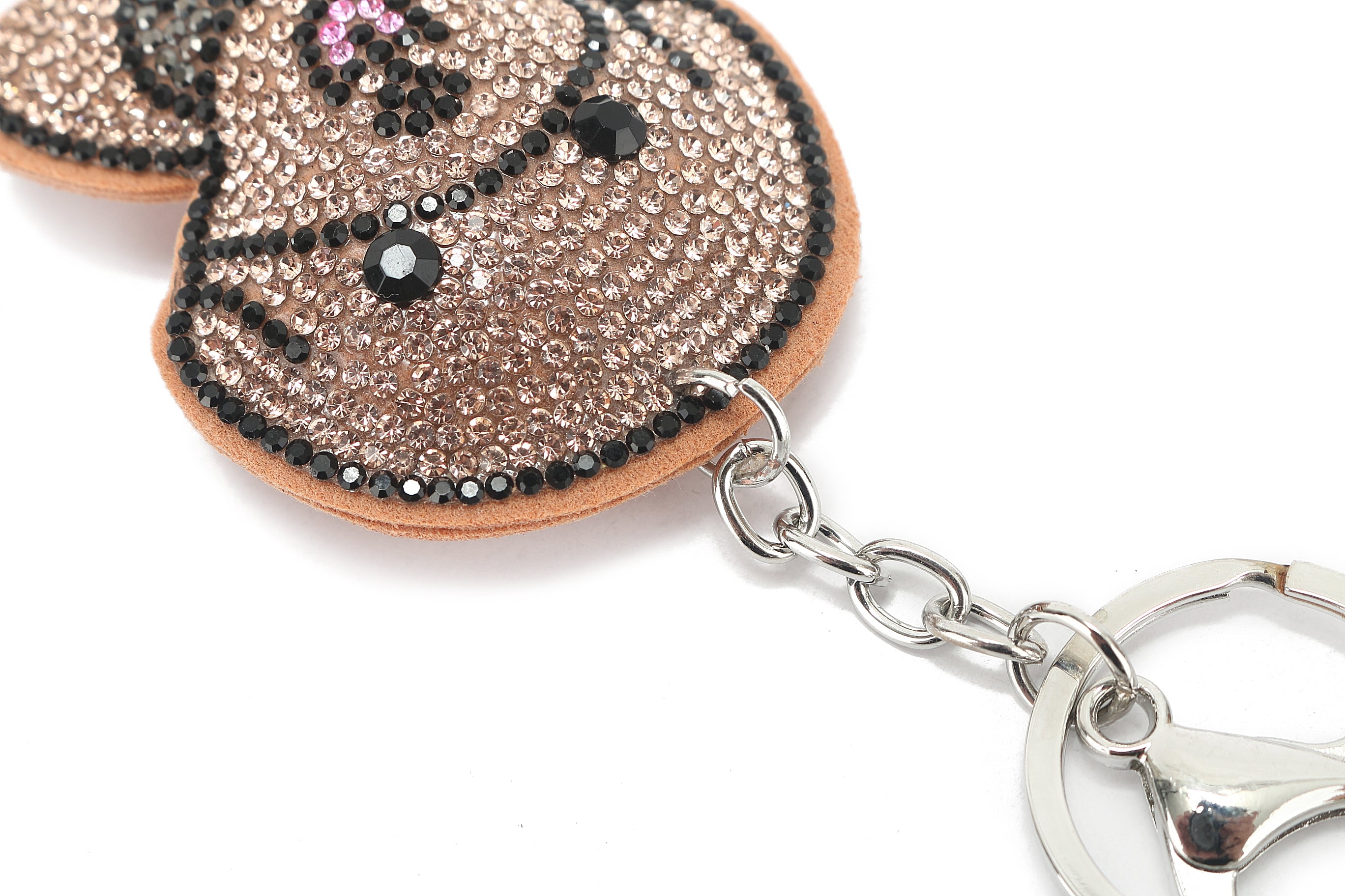 Crystal Dog Bag Charm - Elegant Brown Accessory for Handbags, Backpacks & Keychains | Perfect Gift for Pet Lovers