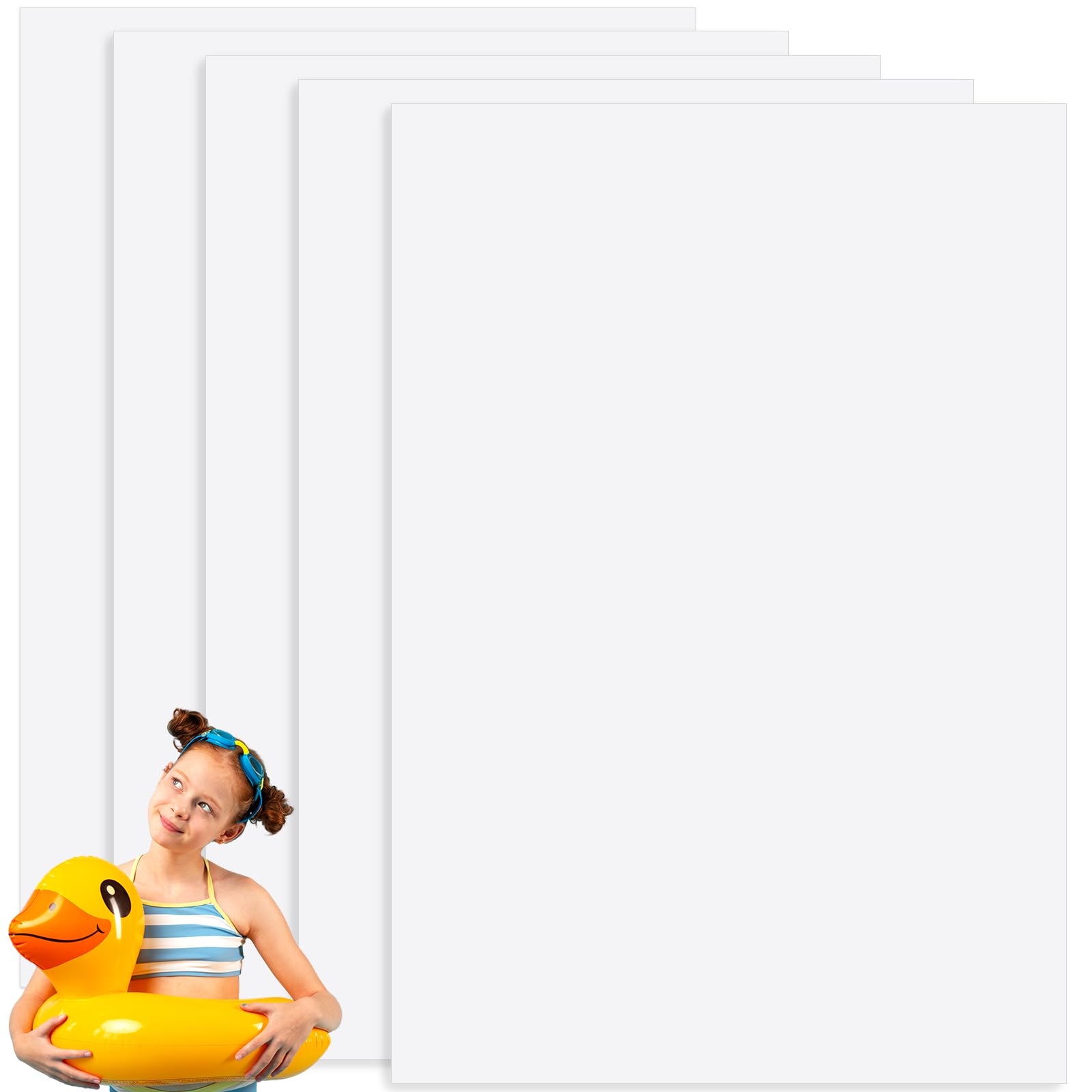 5 Pcs TPU Pool Repair Patch Kit - 21 x 30CM Waterproof Inflatable Repair Kit for Bounce House, Swimming Pool, Air Mattress, Inflatable Tent - Quick Fix for Leaks & Tears (Ideal for Outdoor Water Activities, Camping, and Pool Parties)